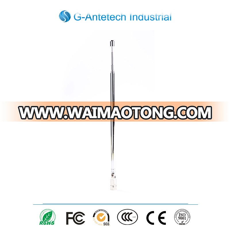 Top quality high gain 3db 220 Mhz silver telescopic antenna uhf/vhf